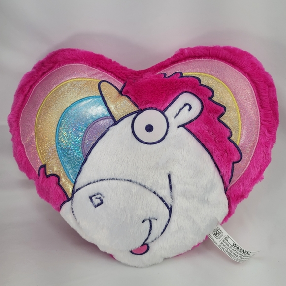Universal Studios Despicable Me It's So Fluffy Heart Unicorn Rainbow Plush - Picture 10 of 14